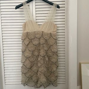 Alice + Olivia Ethereal tulle tiered silk dress